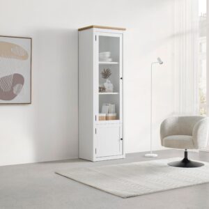 Vitrine Korsika Eichefarben/Weiß Holzwerkstoff Mömax Möbel > Schränke > Vitrinen Weiß