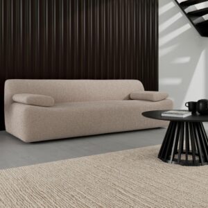 Sofa Sophie Chenille Braun Holz, Textil Bessagi Home Wohnzimmermöbel Braun