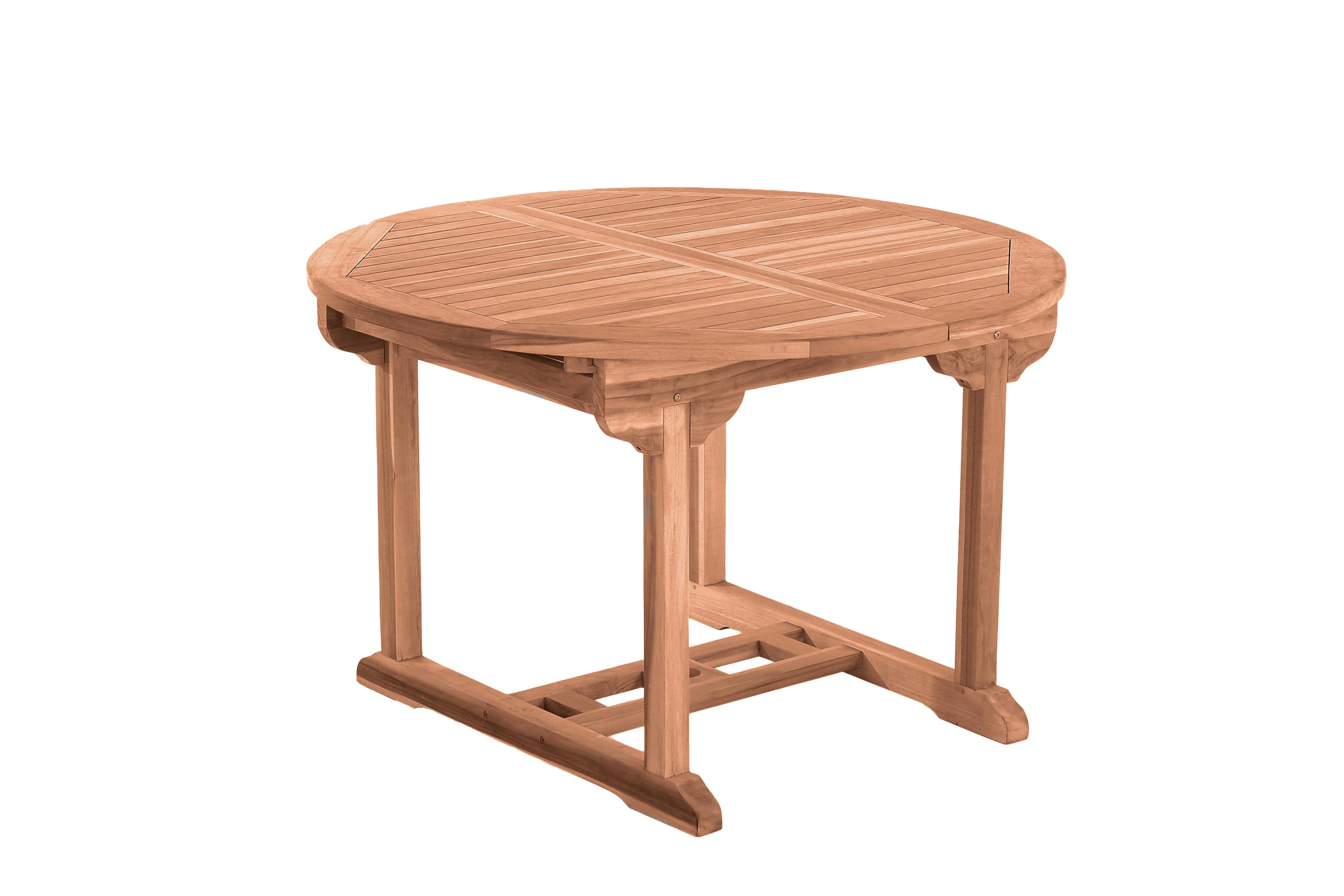 Gartentisch ausziehbar Naturf. Teakholz ca. 120-170x120 cm Holz Gardenson Garten & Outdoor > Gartenmöbel > Gartentische > Gartenesstische Braun