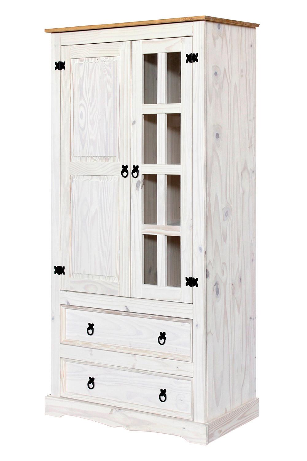Wohnli Möbelsuche - Vitrine Kiefer Weiß Weiß