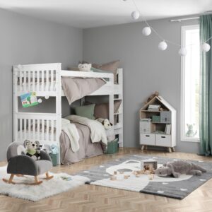 Etagenbett Wicky Weiß ca. 90x200cm Holz Zandiara Möbel > Betten > Hoch- und Etagenbetten Weiß