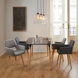 wohnli-moebel-suche-000055004301-1 Esstisch Anuk Schwarz MDF ca. 160x90 cm Holz, Holzwerkstoff Bessagi Home Möbel > Tische > Esstische > Esstische Holz Schwarz