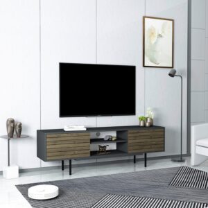 Lowboard Apollo Anthrazit /Walnussfarben B: ca. 160 cm Holzwerkstoff Livetastic Möbel > TV-Möbel Anthrazit