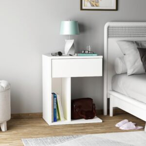 Nachtkästchen Tyche Weiß Holzwerkstoff MID.YOU Möbel > Kommoden & Schubladenschränke > Nachttische Weiß
