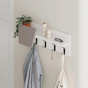 Wandgarderobe Eleva ca. 74x26 cm Weiß/Mokka Metall, Holzwerkstoff Livetastic Garderoben > Garderobenpaneele Weiß