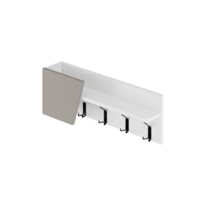 Wohnli Möbelsuche - Wandgarderobe Eleva ca. 74x26 cm Weiß/Mokka