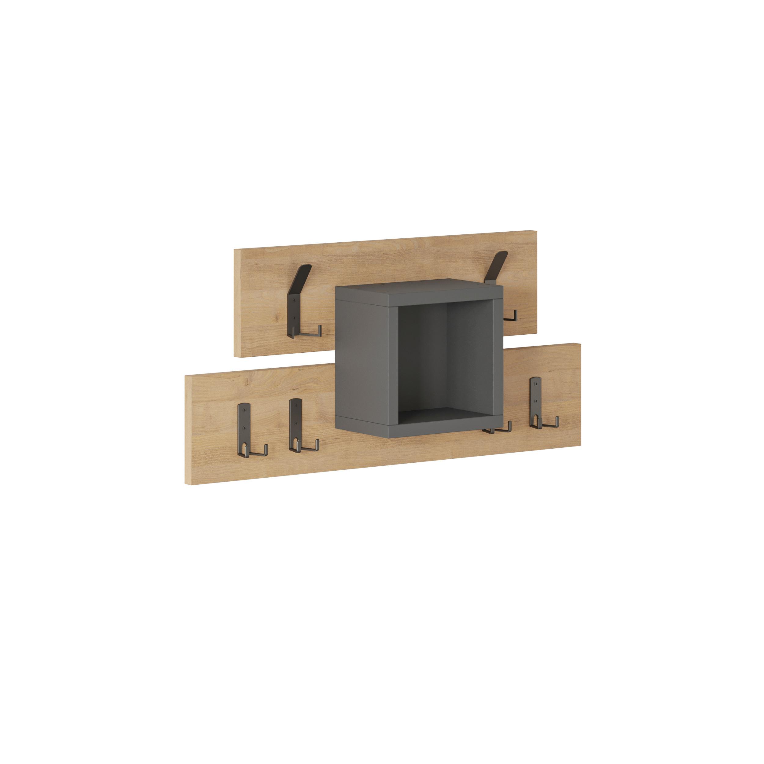 wohnli-moebel-suche-000074010301 Wohnli Möbelsuche - Wandgarderobe Lumina ca. 68x32x13 cm Eiche/Anthr.