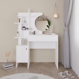 Schminktisch Mup m. Spiegel ca. 105x151 cm Weiß Holzwerkstoff Livetastic Möbel > Tische > Schminktische Weiß