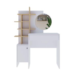 wohnli-moebel-suche-000074010702 Wohnli Möbelsuche - Schminktisch Mup m. Spiegel ca. 105x151 cm Weiß/Eiche