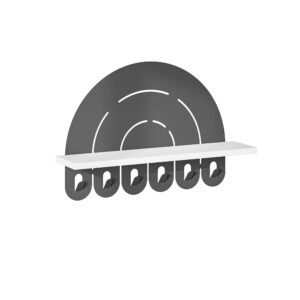 Wohnli Möbelsuche - Wandgarderobe Rainbow ca. 60x40x14 cm Anthr./Weiß