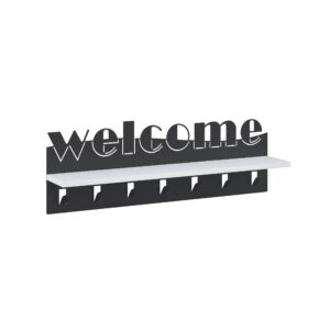 Wohnli Möbelsuche - Wandgarderobe Welcome ca. 86x27x15 cm Anthr./Weiß
