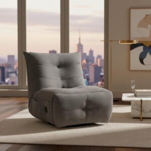 wohnli-moebel-suche-000115000103-1 Sessel Alura Dunkelgrau Cord Drehbar Holz, Metall, Textil Bessagi Home Möbel > Sessel > Relaxsessel Grau