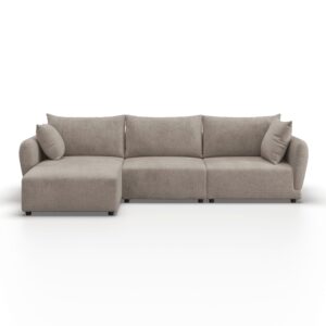 Wohnli Möbelsuche - Wohnlandschaft Nicole Beige Chenille Ottomane links