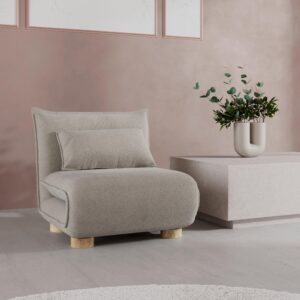 Schlafsessel Bella Bouclé Beige Holz, Metall, Textil Bessagi Home Wohnzimmermöbel Beige