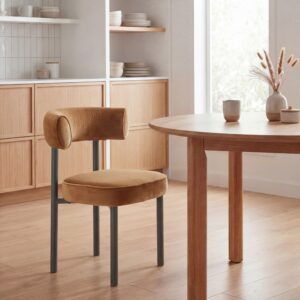 Stuhl Helga Cognac/Schwarz Holz, Metall, Textil Mömax Möbel > Stühle > Esszimmerstühle > Holzstühle Schwarz
