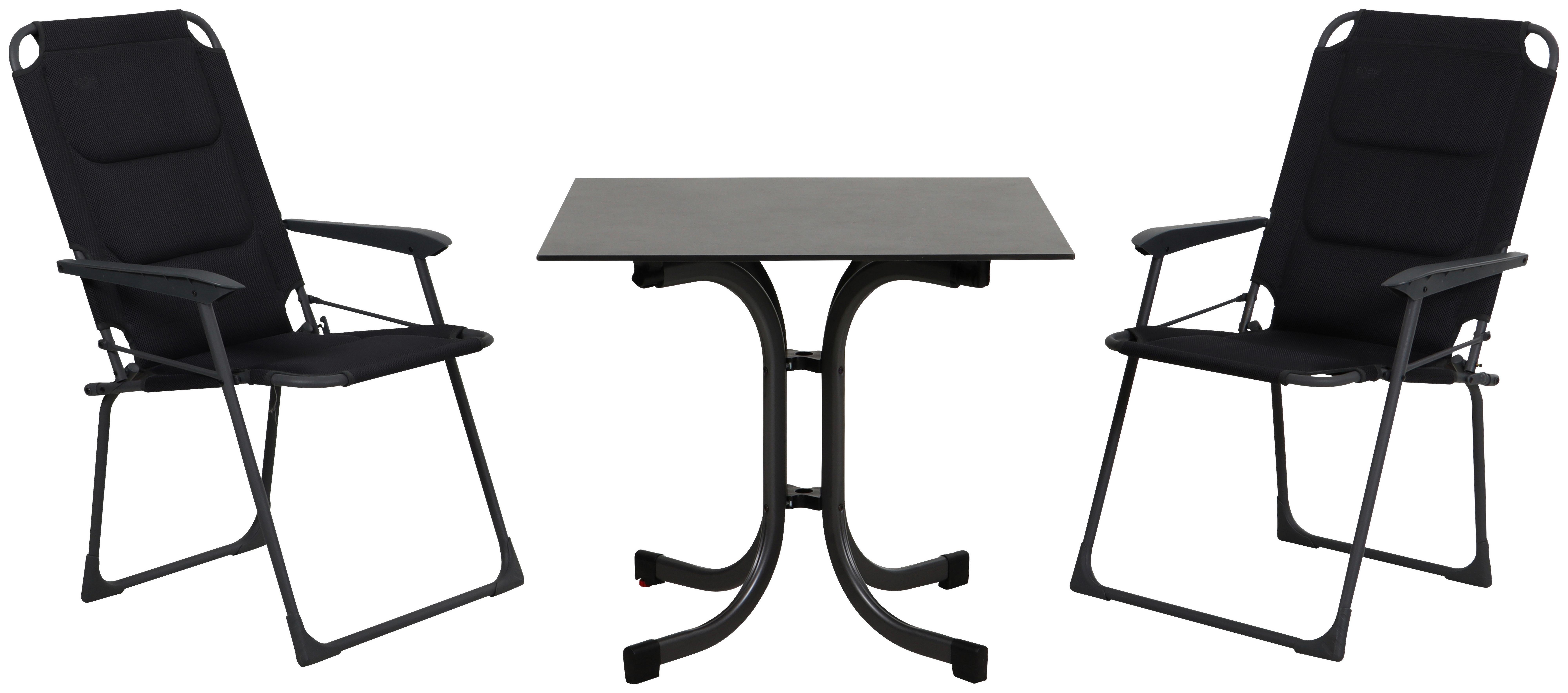 Campingtisch Set Premium mit Klappstühlen Metall, Kunststoff, Textil Siena Garden Garten & Outdoor > Gartenmöbel > Gartenmöbel-Sets Anthrazit