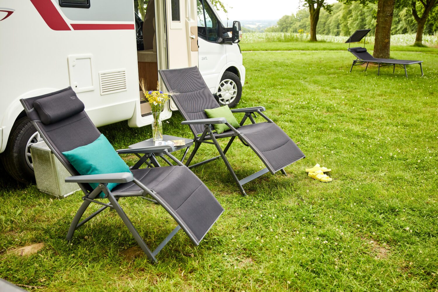 Wohnli Möbelsuche - Garten-Relaxliegel Anthrazit Aluminium klappbar