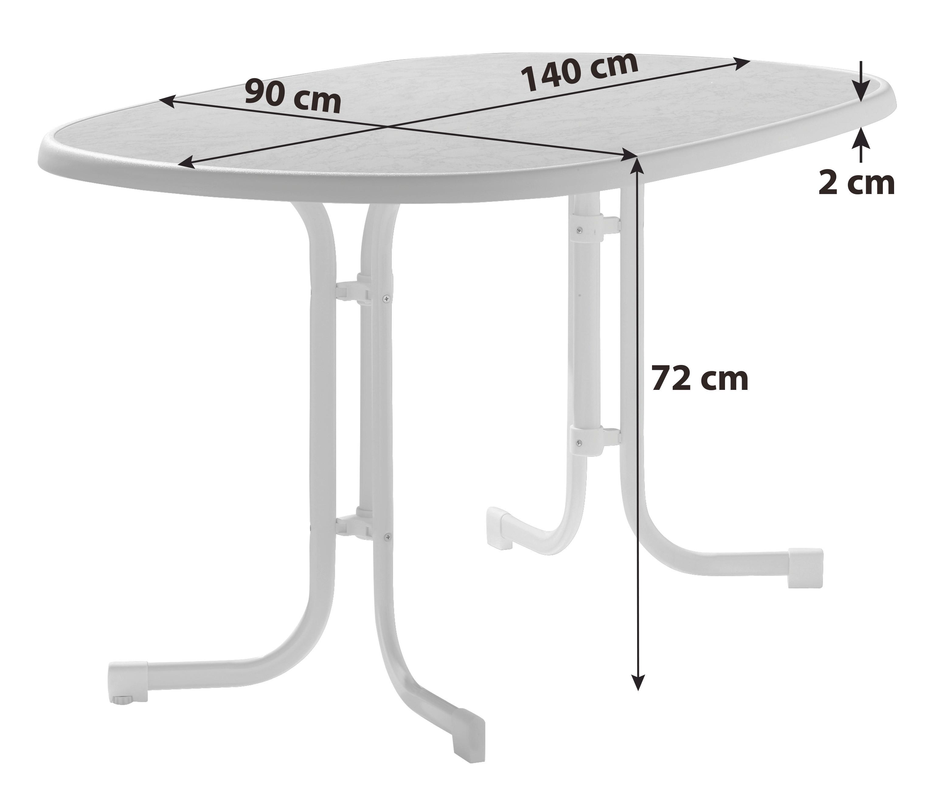 Gartentisch ca. 140x90 cm Weiß Holzwerkstoff Sieger Garten & Outdoor > Gartenmöbel > Gartentische Weiß