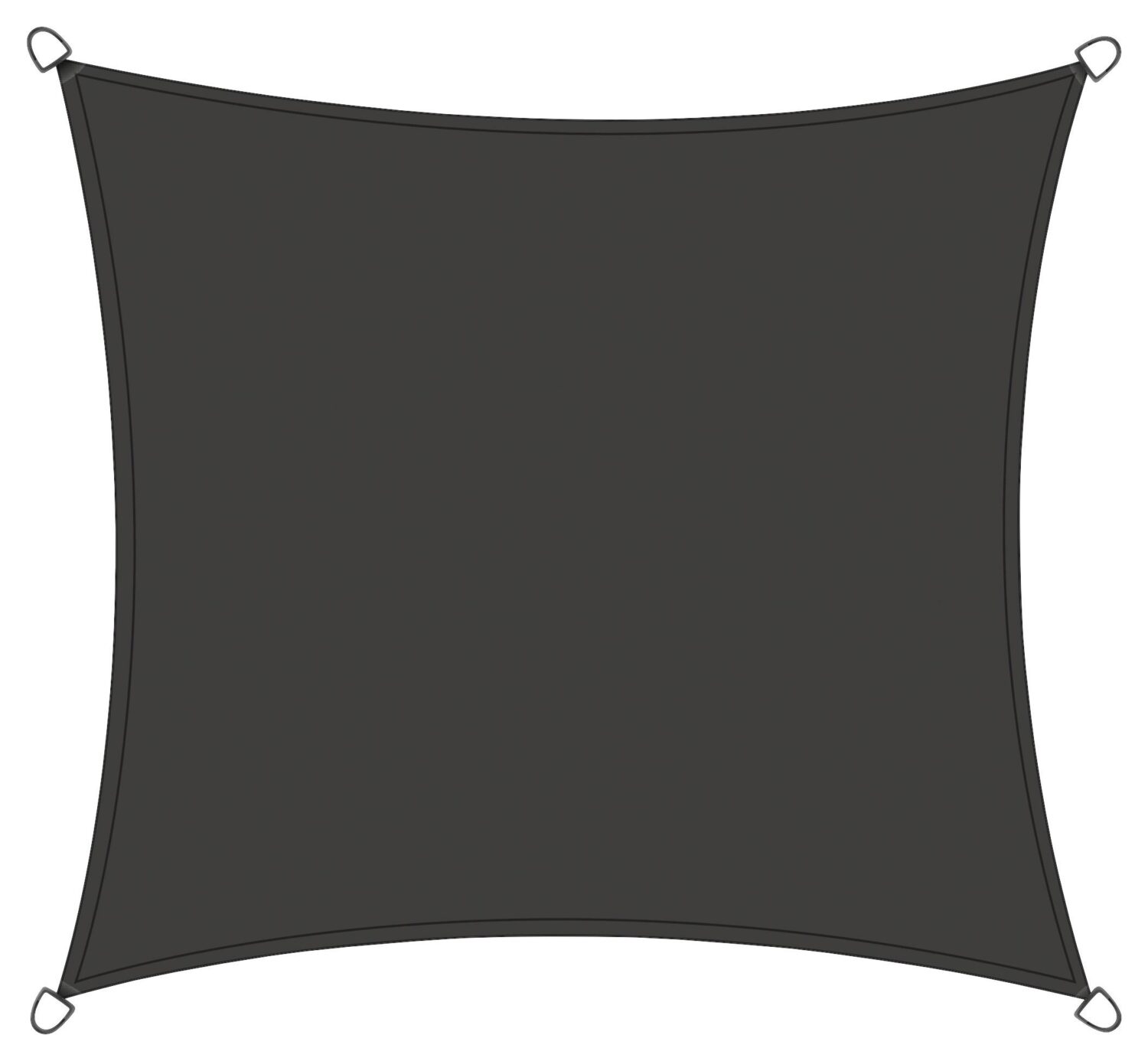 Gartensonnensege Solino ca. 360x360 cm Grau Metall, Textil Siena Garden Garten & Outdoor > Sonnen- & Sichtschutz > Sonnensegel Grau