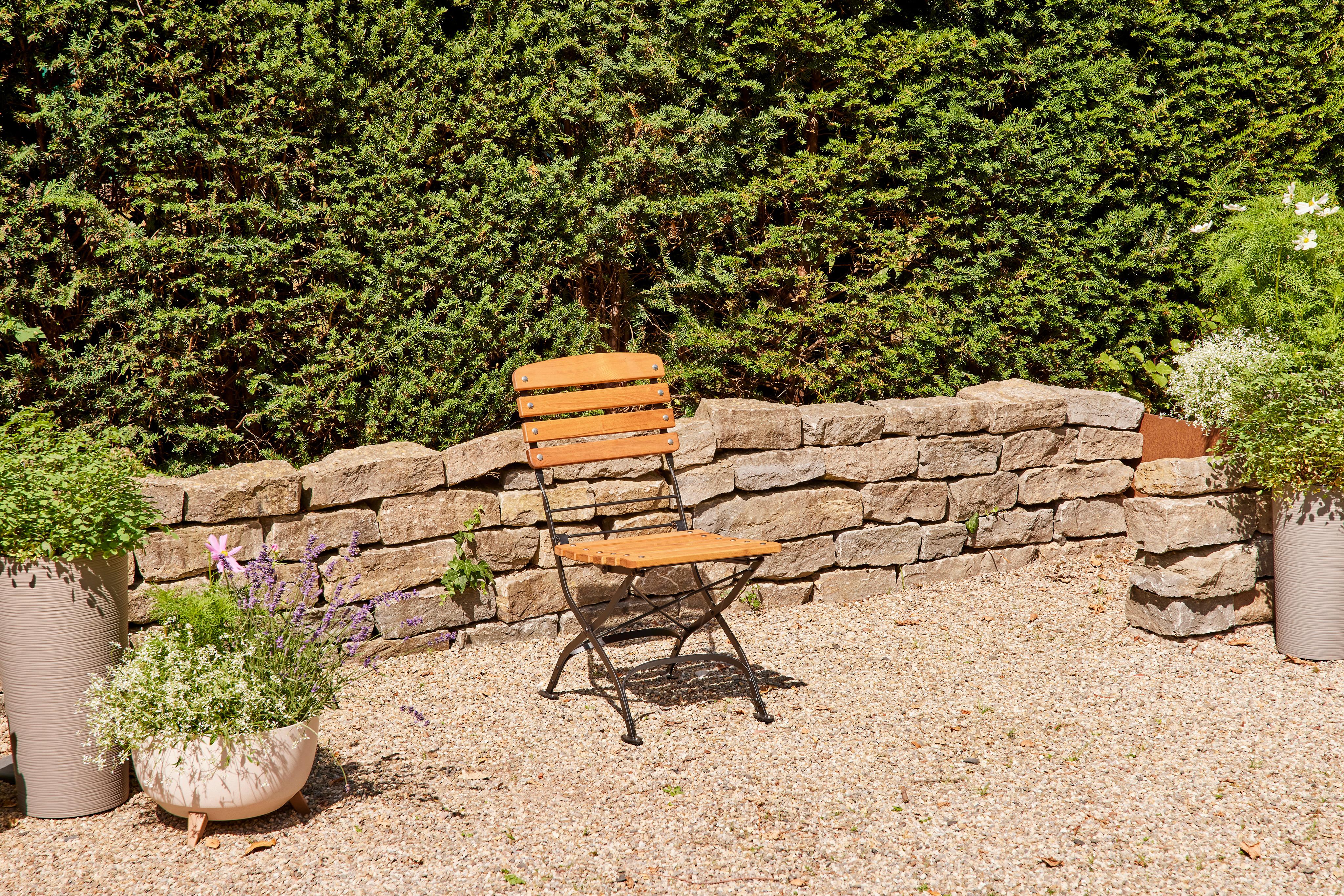 Gartenklappstuhl N05789 Robinienfarben Holz, Metall Siena Garden Garten & Outdoor > Gartenmöbel > Gartenstühle Schwarz