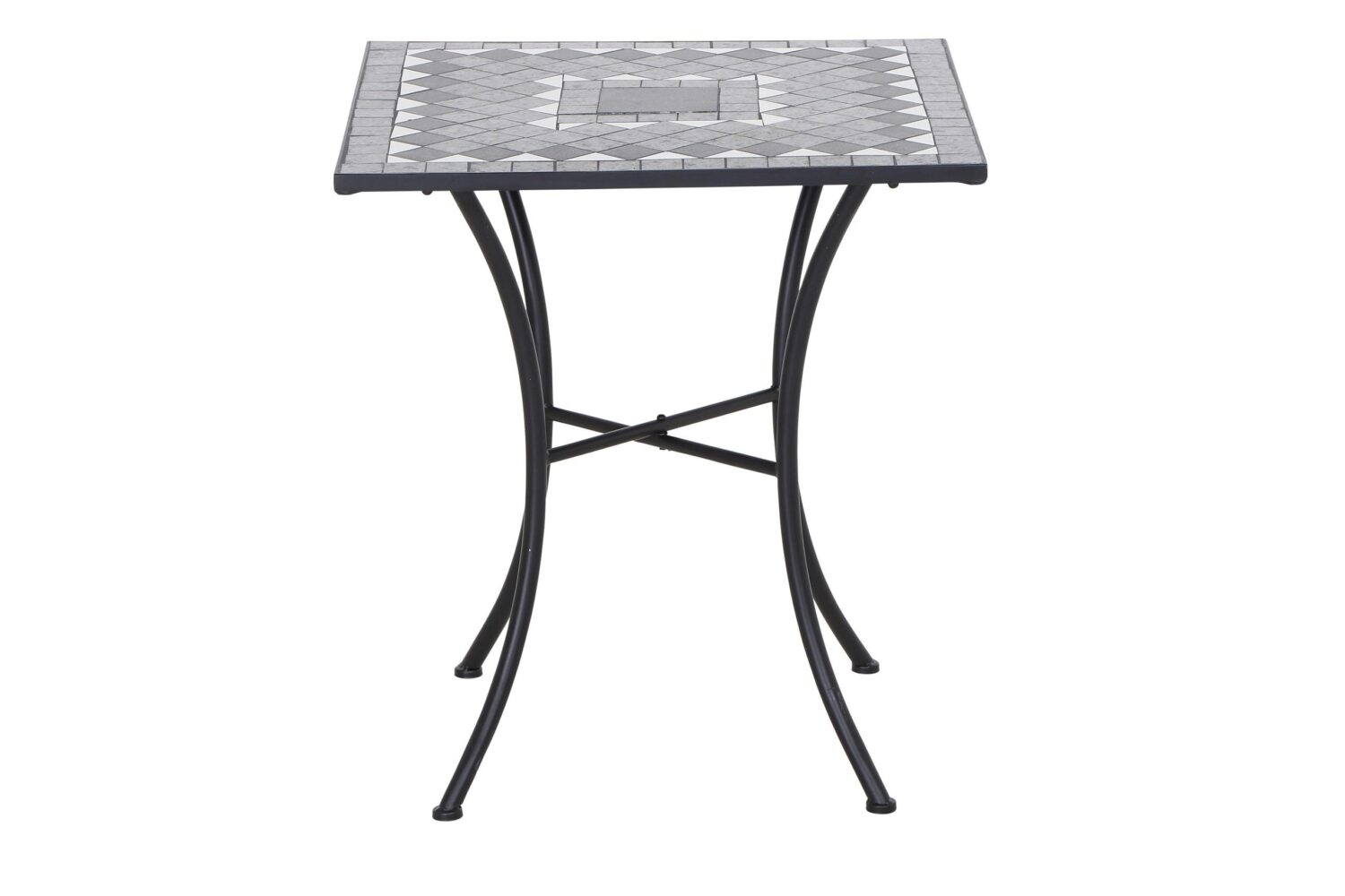 Gartentisch Mosaik ca. 64x71 cm Schwarz Metall, Keramik Siena Garden Garten & Outdoor > Gartenmöbel > Gartentische Schwarz