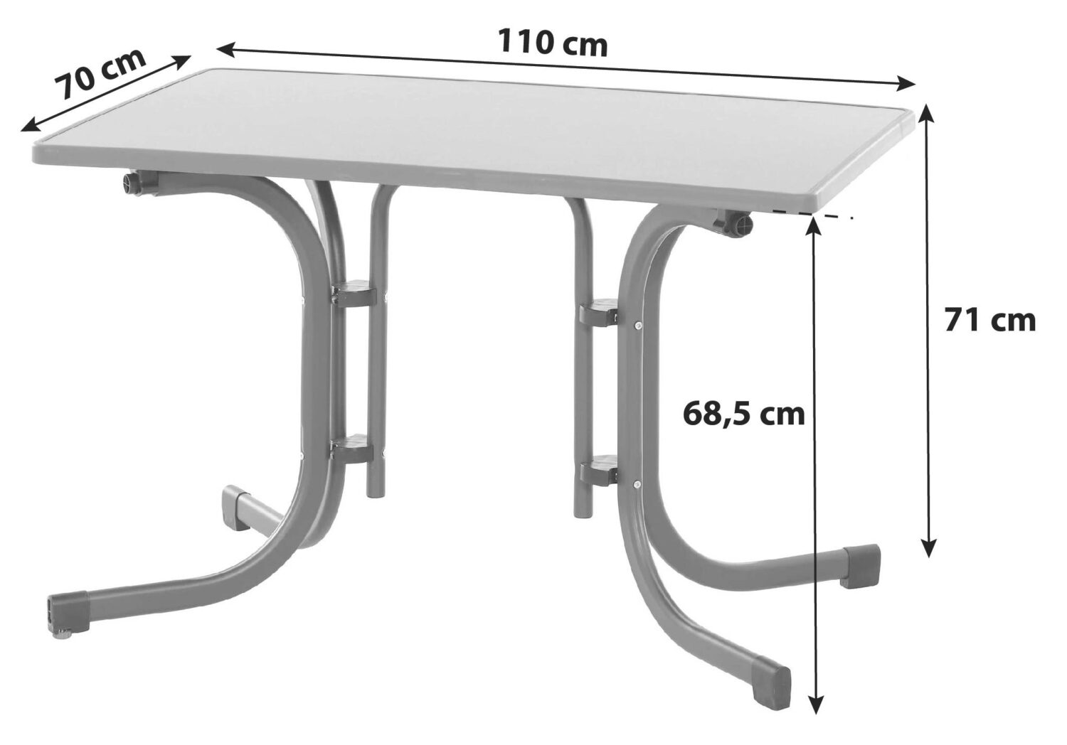 Siena Garden Gartenklapptisch ca.110x70x71cm Anthrazit Metall, Holzwerkstoff Siena Garden Garten & Outdoor > Balkonmöbel > Balkontische Anthrazit