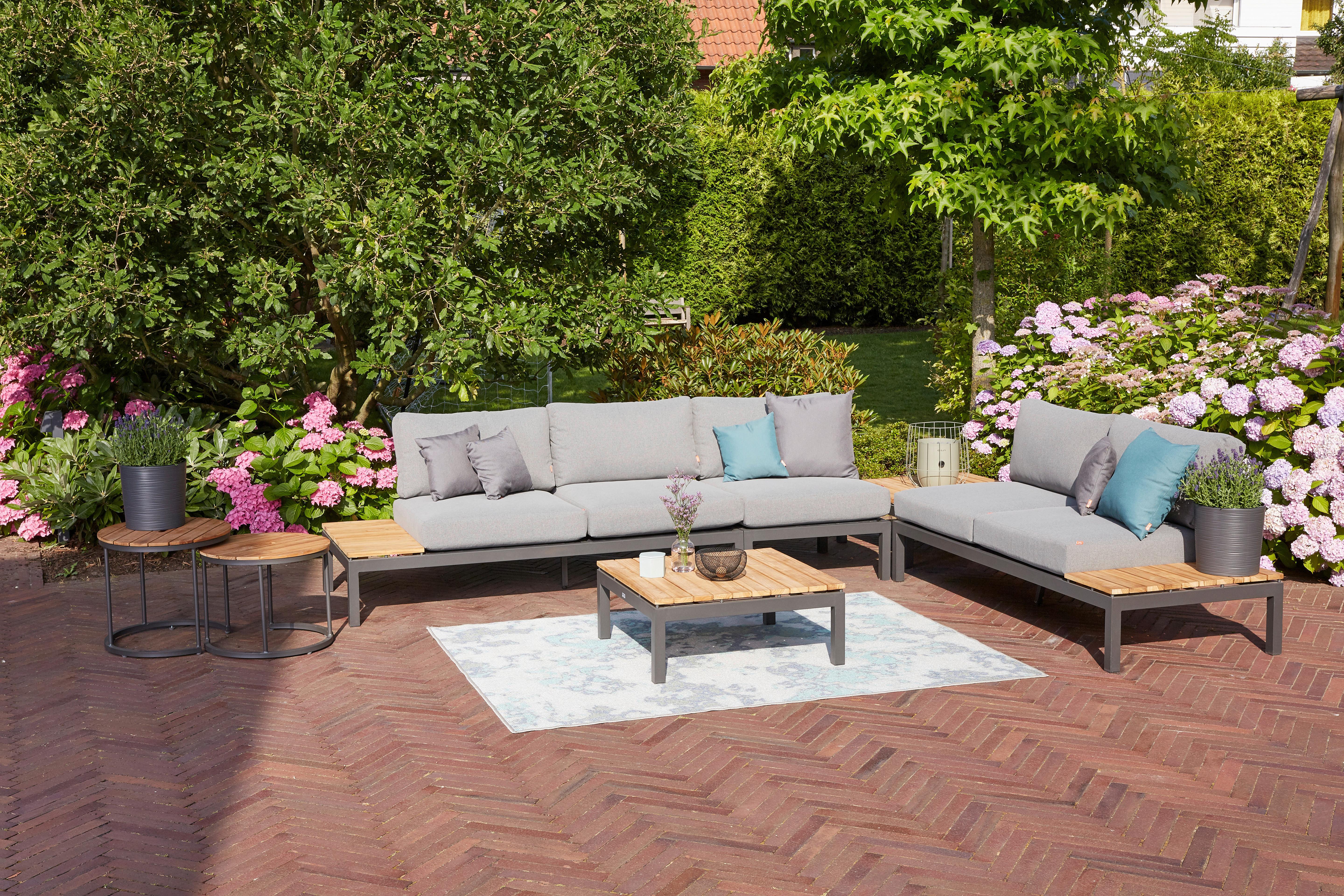 LOUNGESESSEL H16563 Metall Siena Garden Wohnzimmermöbel Anthrazit