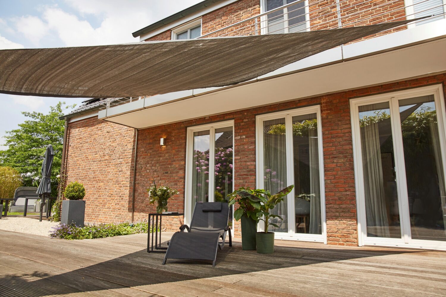 Sonnensegel H16885 ca. 500x500x500 cm Grau Textil, Metall Siena Garden Garten & Outdoor > Sonnen- & Sichtschutz > Sonnensegel Grau