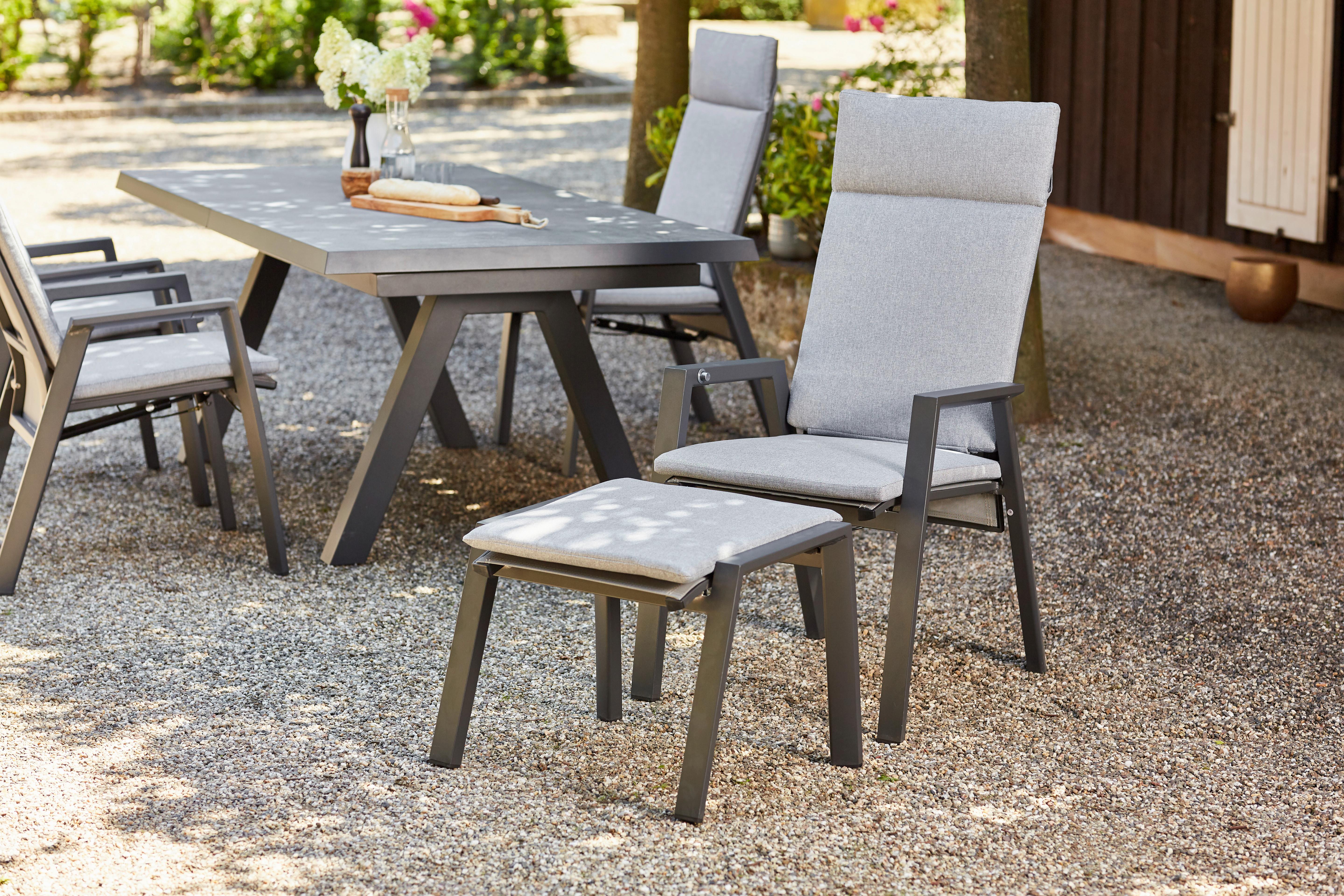 Gartenhocker Valencia Anthrazit Metall, Kunststoff, Textil Siena Garden Möbel > Sessel > Hocker Anthrazit