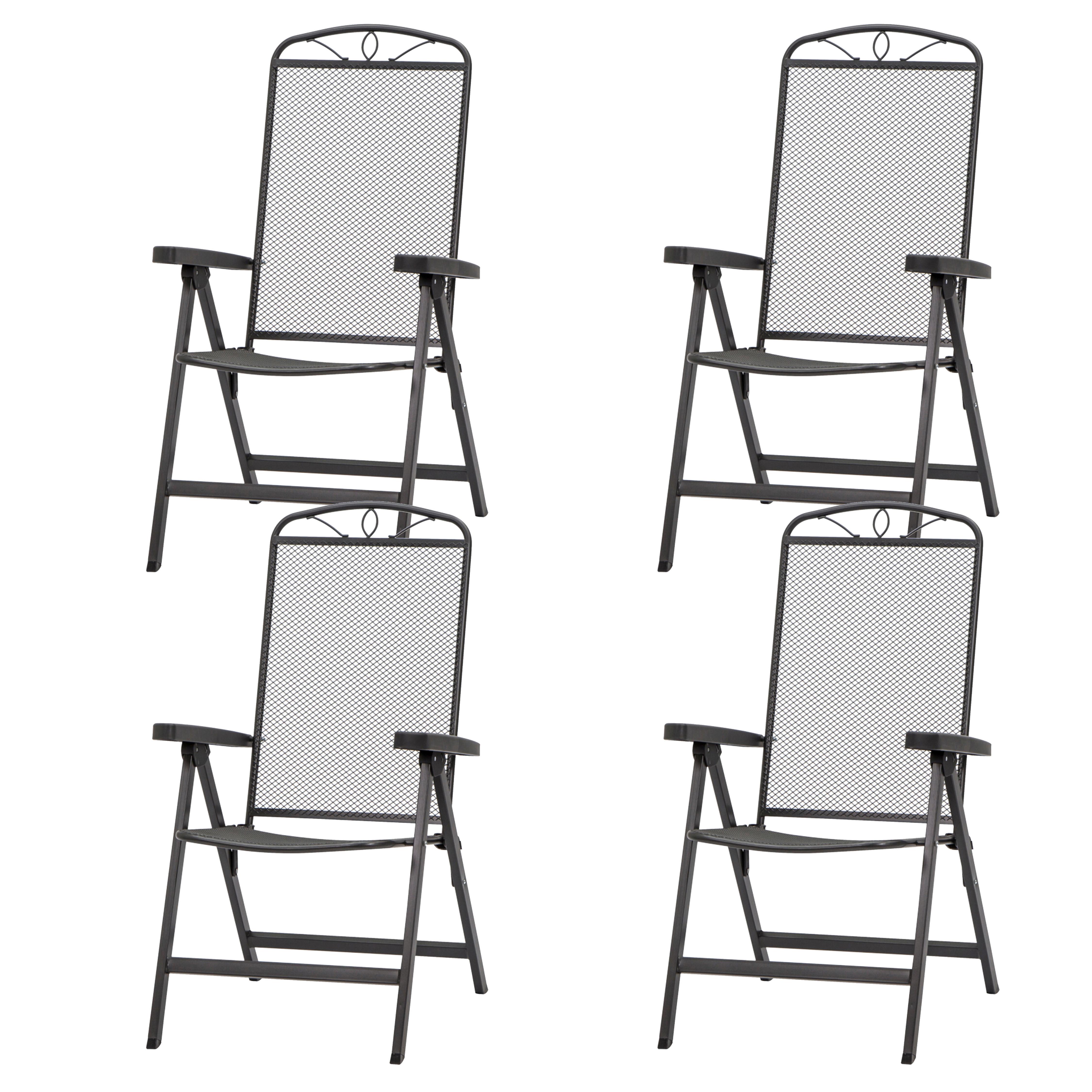 wohnli-moebel-suche-000171047301 Wohnli Möbelsuche - Gartenklappstuhl-Set Elda 4-tlg. Anthrazit