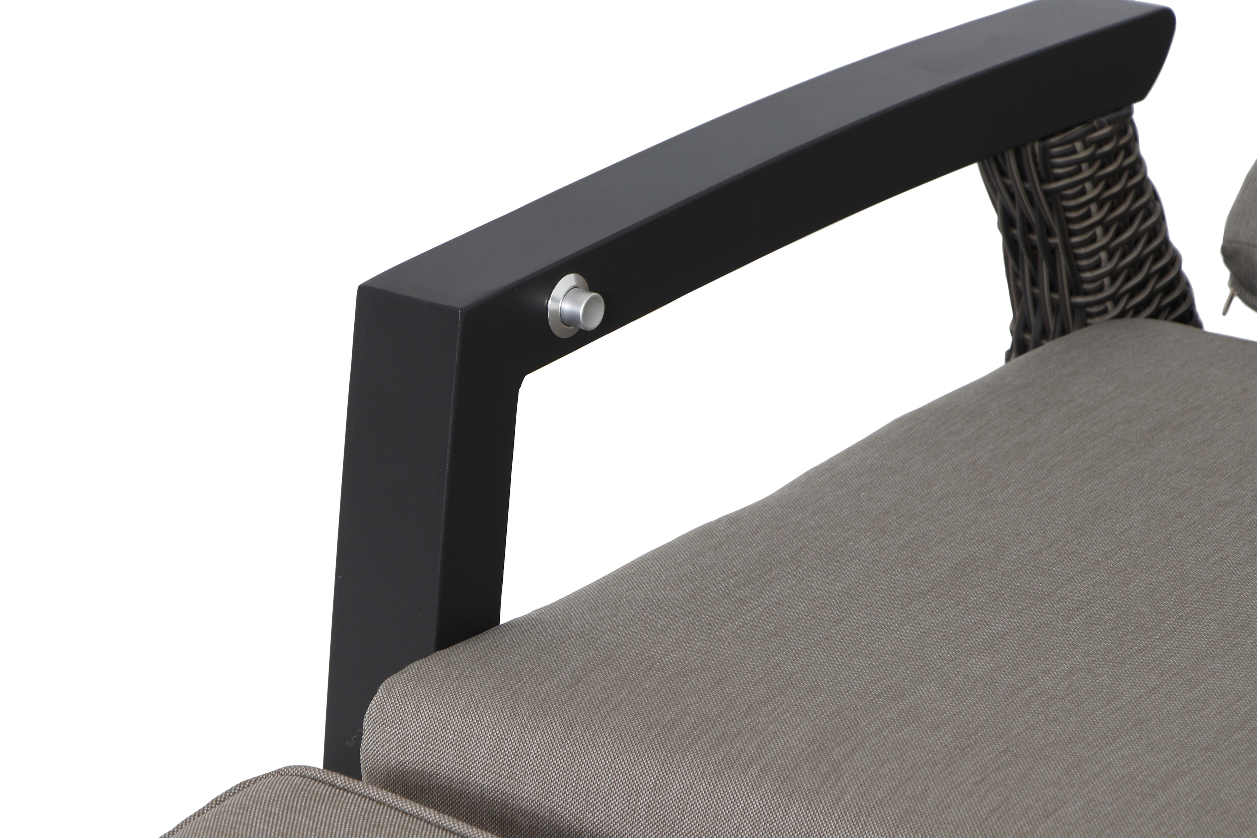 Loungegarnitur Corido 4-tlg. Grau Metall, Kunststoff, Textil Siena Garden Garten & Outdoor > Loungemöbel > Loungegarnituren Grau