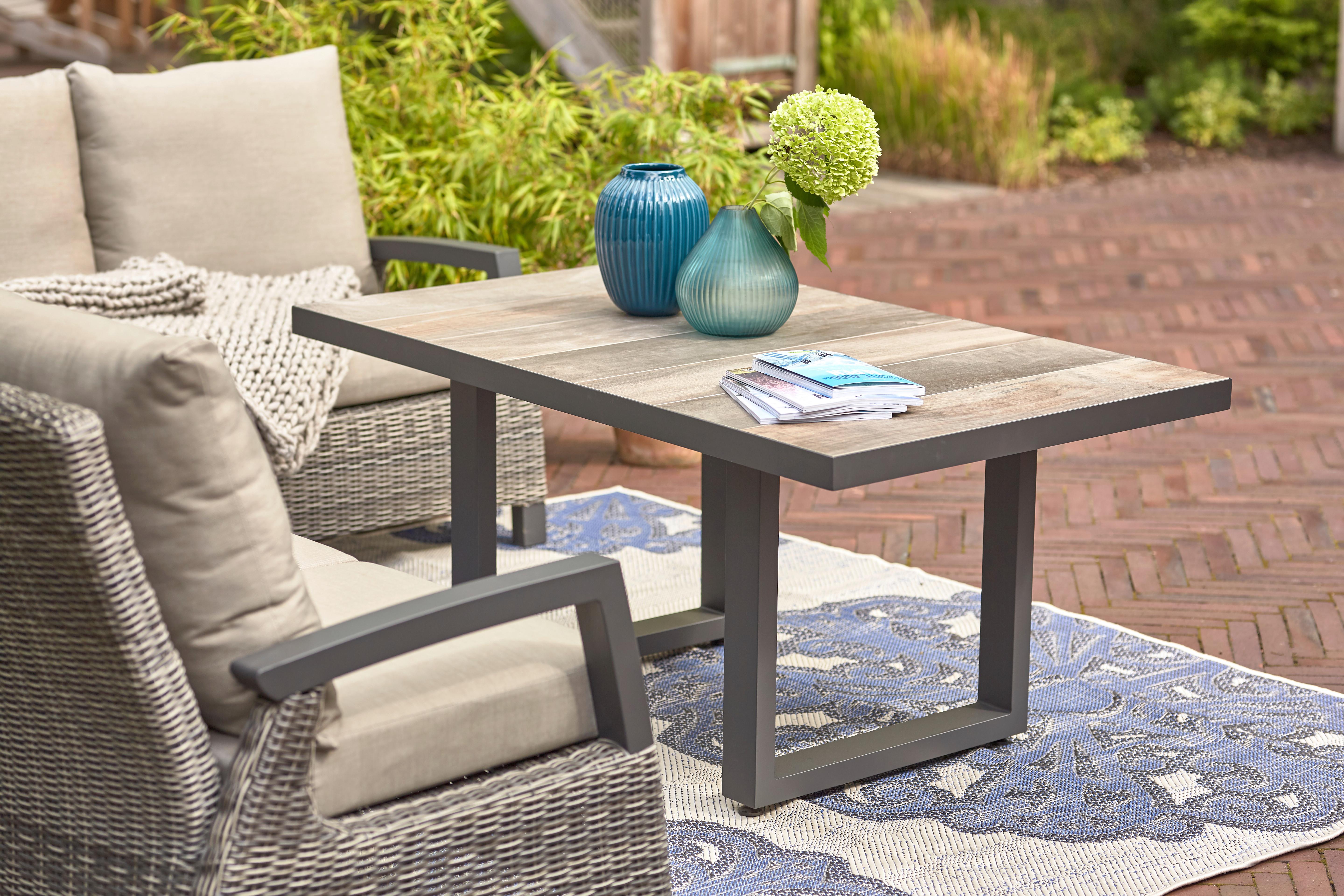 Loungegarnitur Corido 4-tlg. Grau Metall, Kunststoff, Textil, Keramik Siena Garden Garten & Outdoor > Loungemöbel > Loungegarnituren Grau
