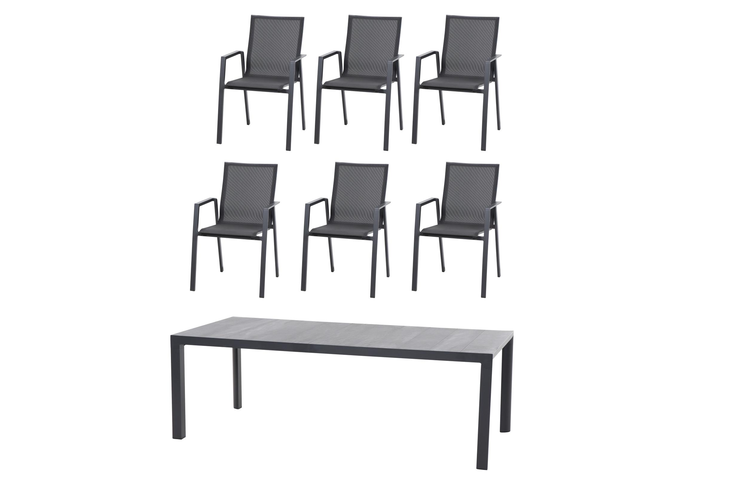 Wohnli Möbelsuche - GARTENTISCHGRUPPE RENO SET + SILVA 7TLG