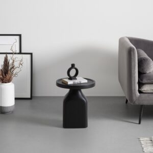 Beistelltisch Noir Schwarz Holz Premium Living Möbel > Tische > Beistelltische > Beistelltische rund Schwarz