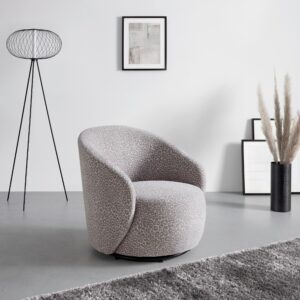 Designsessel Baca Beige/Schwarz drehbar Holz, Metall, Textil Mömax Möbel > Sessel > Polstersessel Schwarz