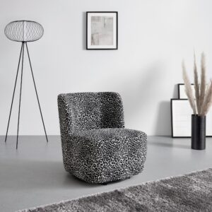 Designsessel Baca Schwarz/Weiß drehbar Holz, Metall, Textil Mömax Möbel > Sessel > Polstersessel Schwarz