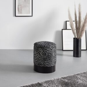 Stauraumhocker Baca Schwarz/Weiß Holz, Metall, Textil Mömax Möbel > Sessel > Hocker Schwarz