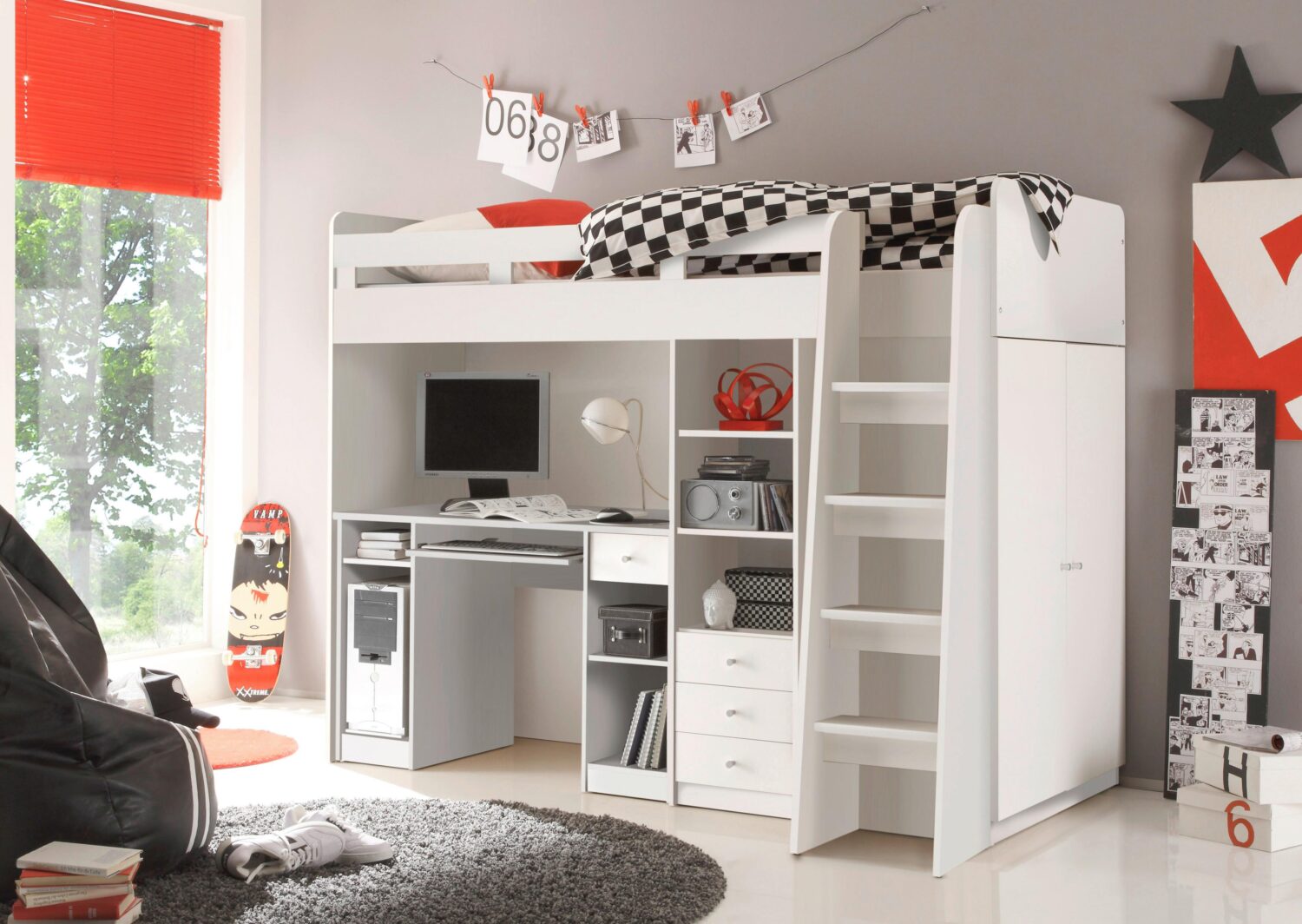 wohnli-moebel-suche-000241002602 Wohnli Möbelsuche - Hochbett in Weiss 'Unit'