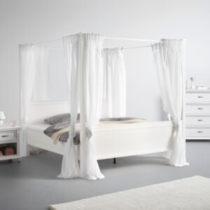 Himmelbett Marilou in Weiß ca. 180x200cm Metall, Holzwerkstoff Zandiara Möbel > Betten Weiß