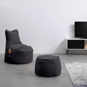 Hocker Lucylla Anthrazit Cord Textil Mömax Möbel > Sessel > Hocker Anthrazit