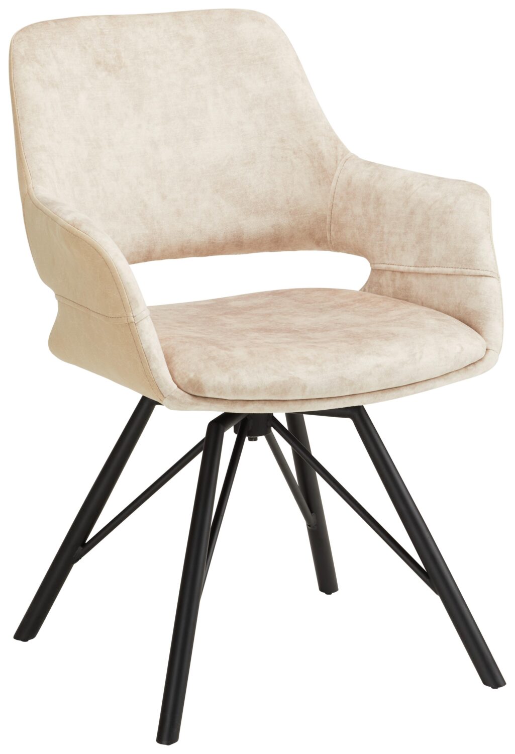 Wohnli Möbelsuche - Armlehnstuhl in Beige Samt