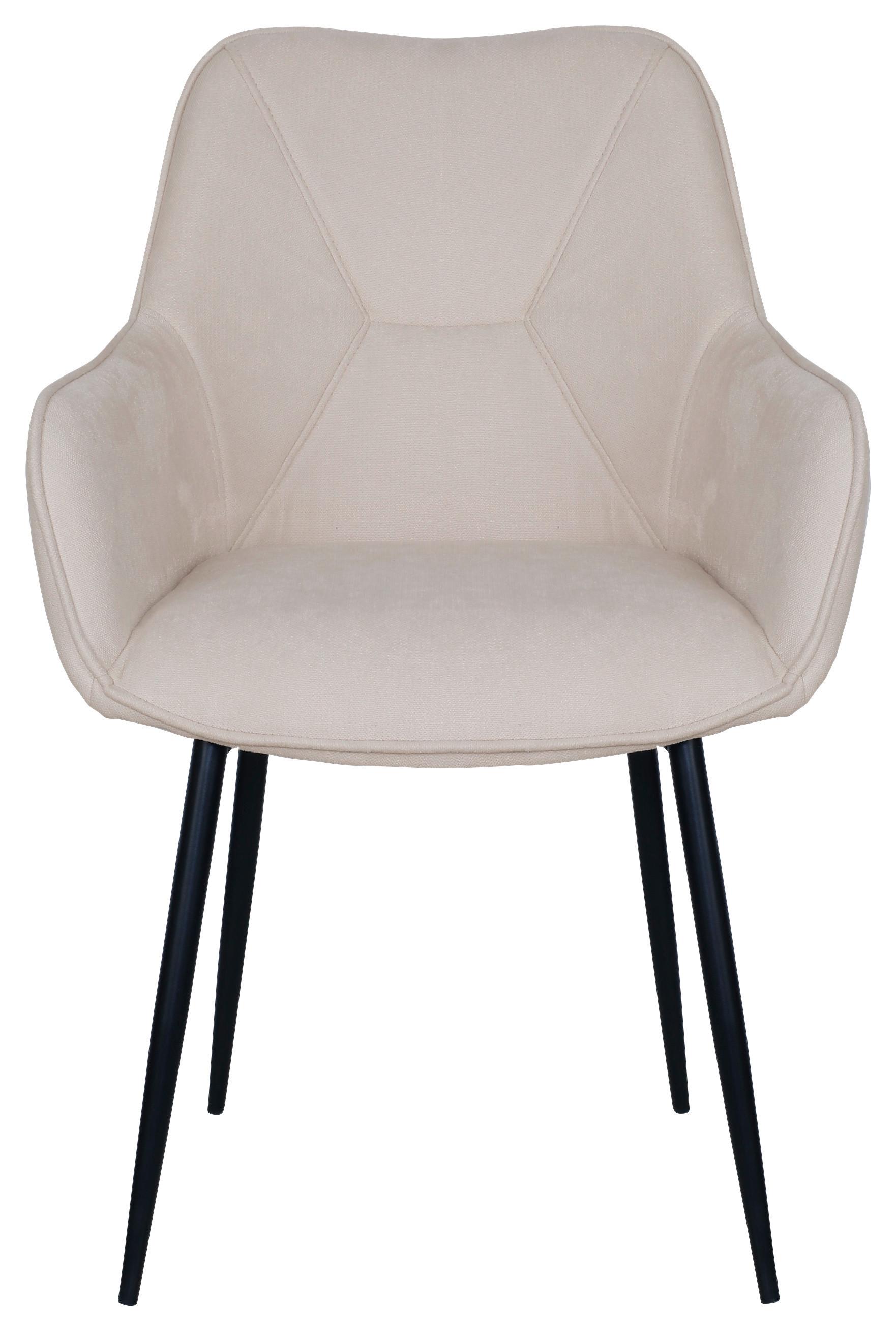 Armlehnstuhl Elena in Beige Holz, Metall, Textil Based Wohnzimmermöbel Beige