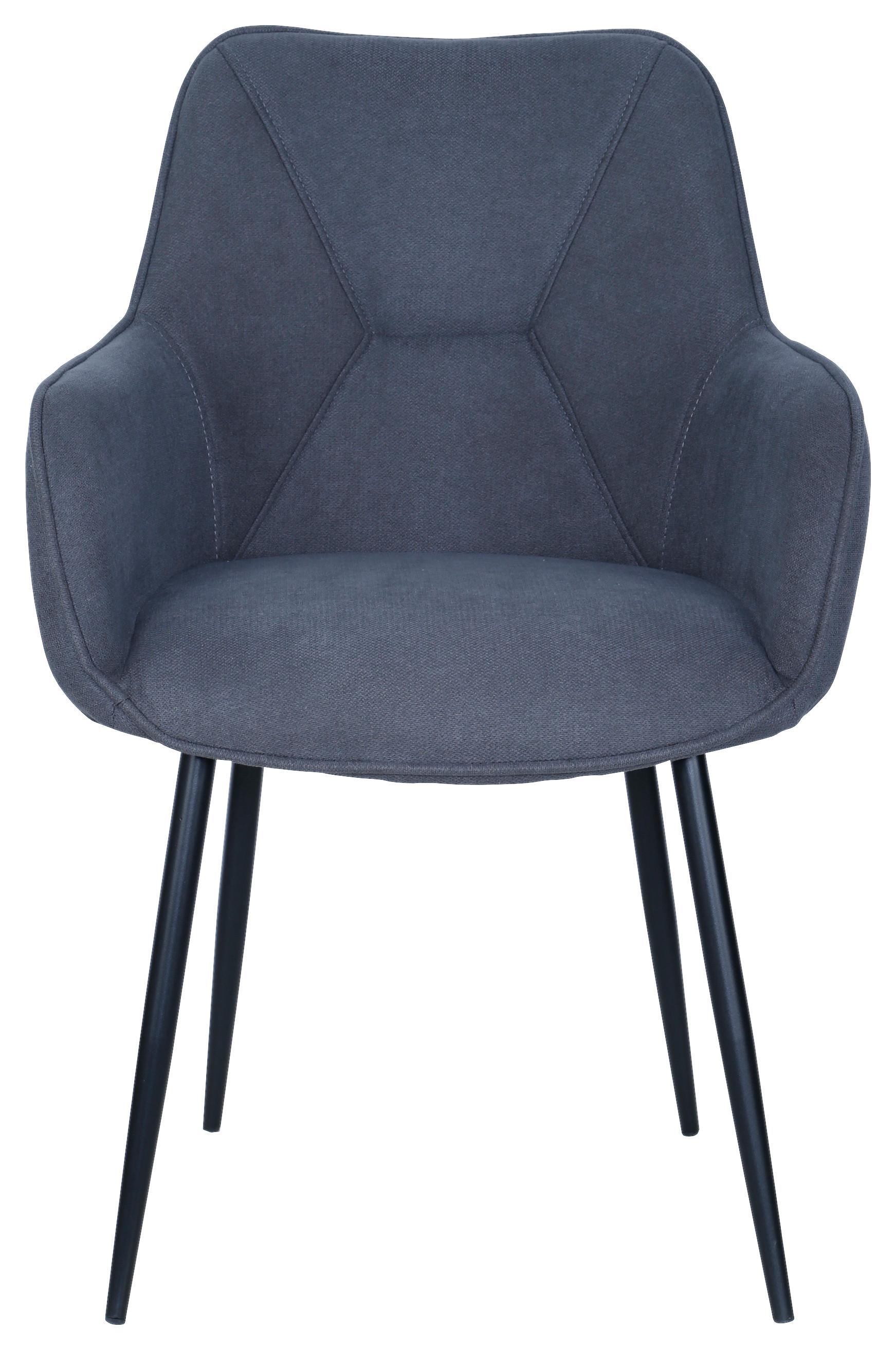 Armlehnstuhl Elena in Grau. Holz, Metall, Textil Based Wohnzimmermöbel Grau