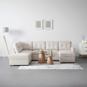 Wohnlandschaft Martina Acv links Pearl Holz, Metall, Textil, Holzwerkstoff Mömax Möbel > Sofas & Couches > Wohnlandschaften > Wohnlandschaften U-Form Beige