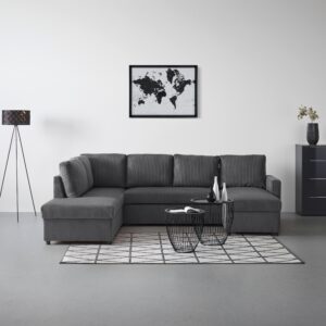 Wohnlandschaft ACV Links Anthrazit Holz, Metall, Textil, Holzwerkstoff Mömax Möbel > Sofas & Couches > Wohnlandschaften > Wohnlandschaften U-Form Anthrazit