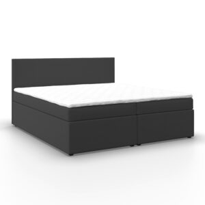 wohnli-moebel-suche-000298000101-1 Boxbett Lucy Dunkelgrau ca. 180x200 cm mit Topper Holz, Textil Bessagi Home Möbel > Betten > Boxspringbetten Grau