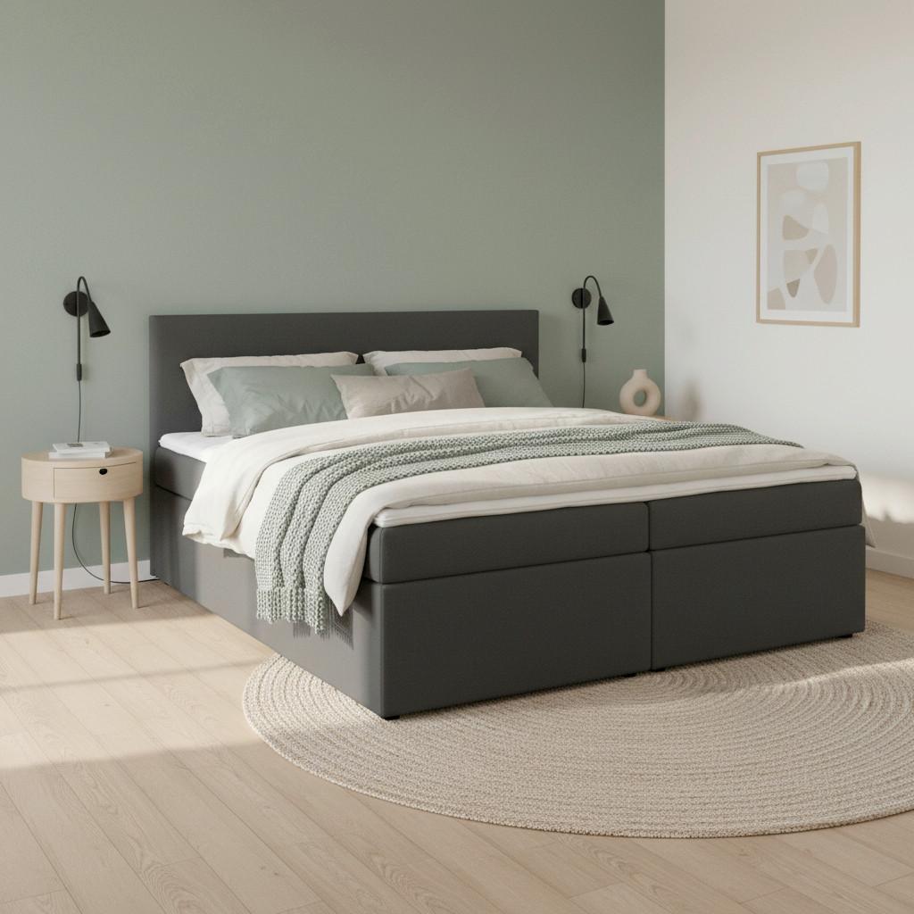 wohnli-moebel-suche-000298000101 Wohnli Möbelsuche - Boxbett Lucy Dunkelgrau ca. 180x200 cm mit Topper