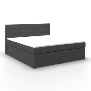 Boxbett Lisa Grau ca. 180x200 cm mit Topper Holz, Textil Bessagi Home Möbel > Betten > Boxspringbetten Grau