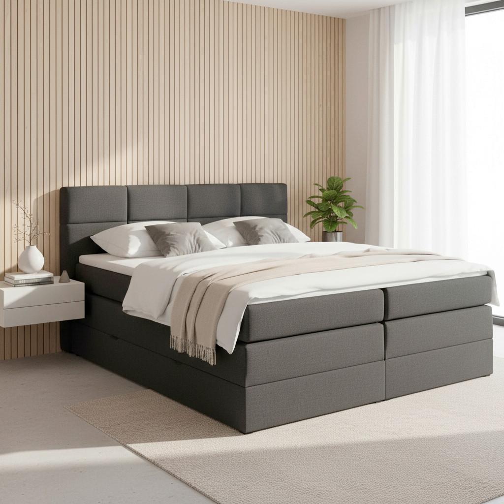 wohnli-moebel-suche-000298001201 Wohnli Möbelsuche - Boxspringbett Greta Grau ca. 180x200 cm mit Topper