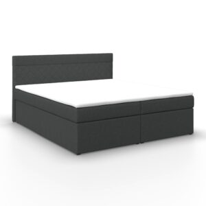 wohnli-moebel-suche-000298001602-1 Boxbett Rosa Dunkelgrau ca. 180x200 cm mit Topper Holz, Textil Bessagi Home Möbel > Betten > Boxspringbetten Grau